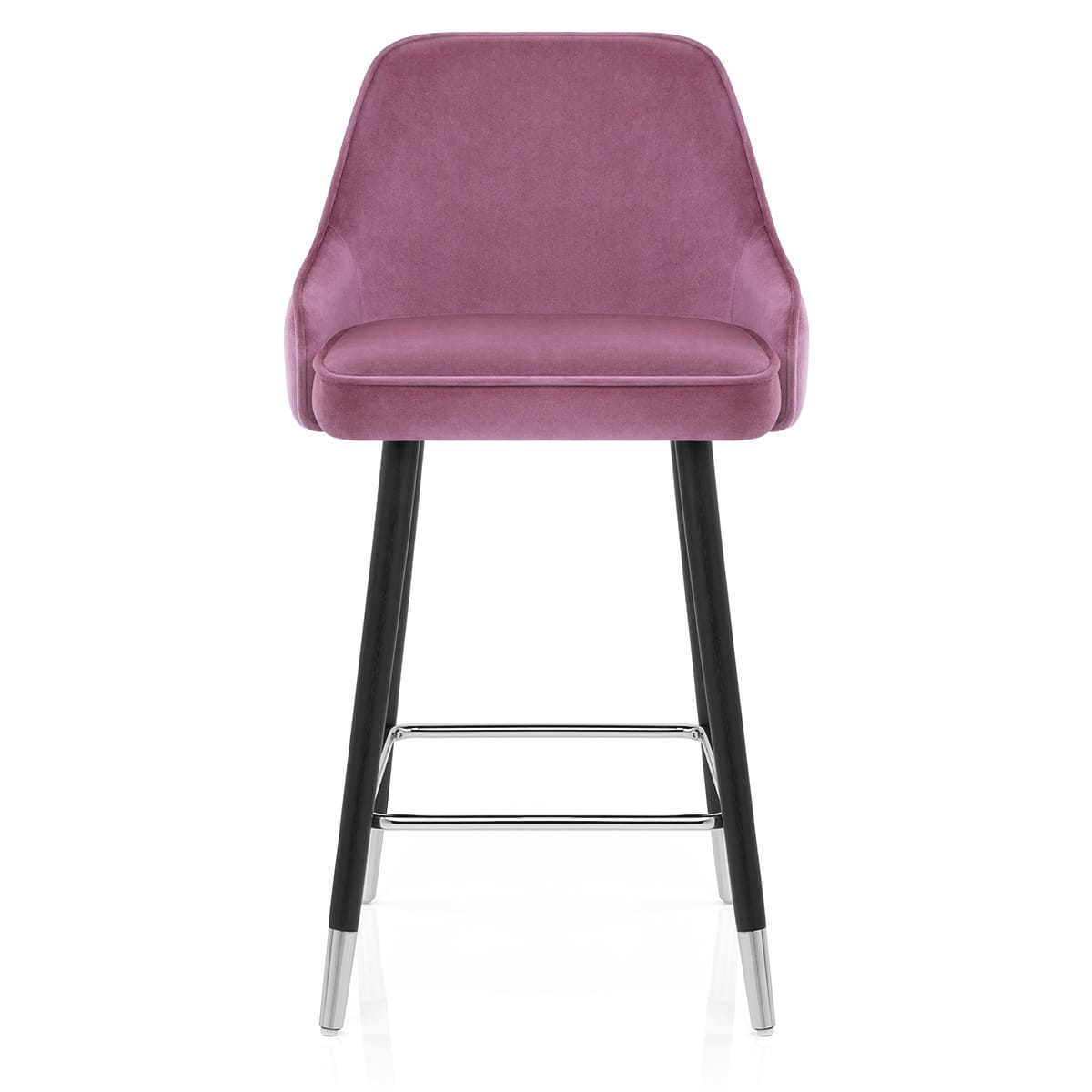 Taburete Terciopelo Madera - Glam Violeta