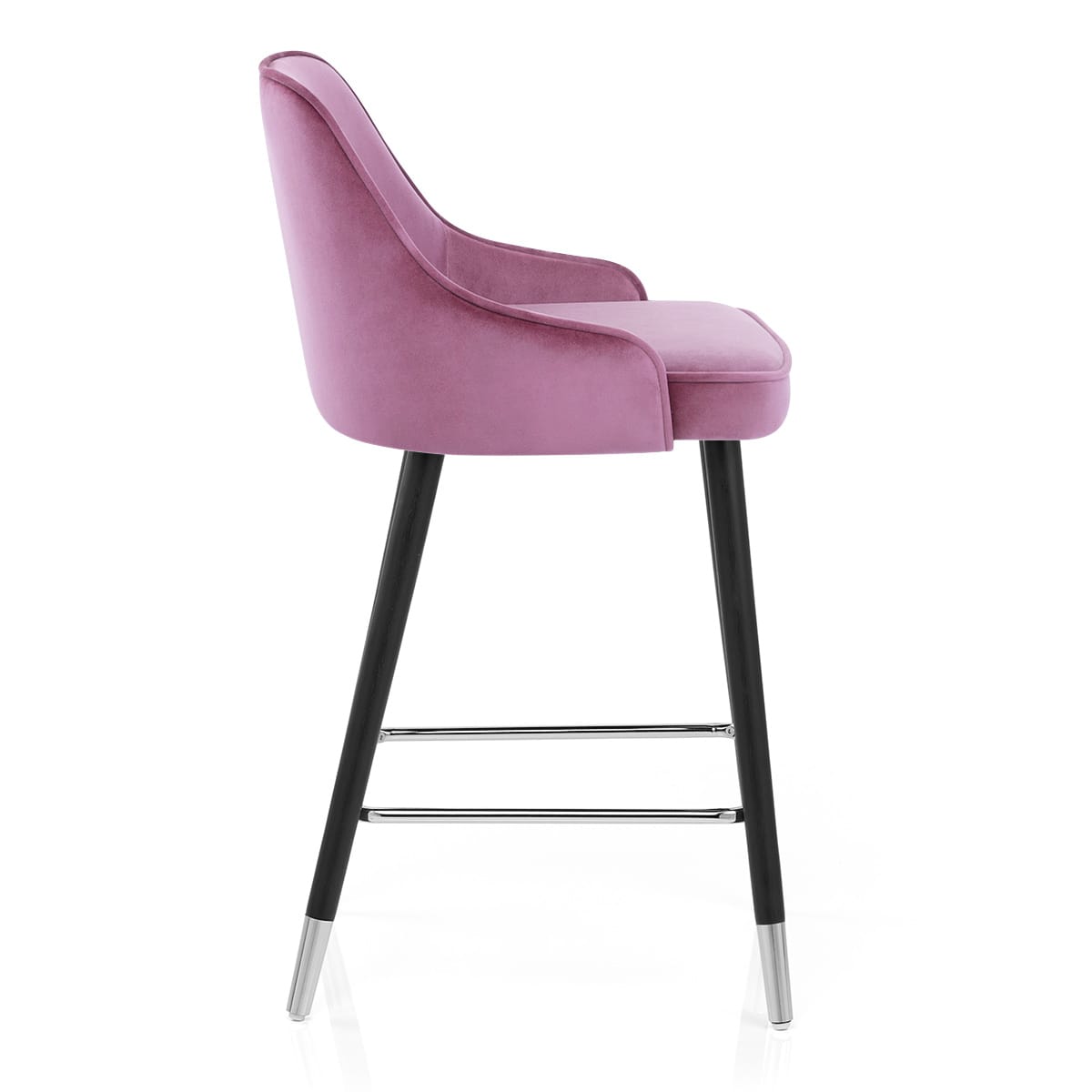 Taburete Terciopelo Madera - Glam Violeta