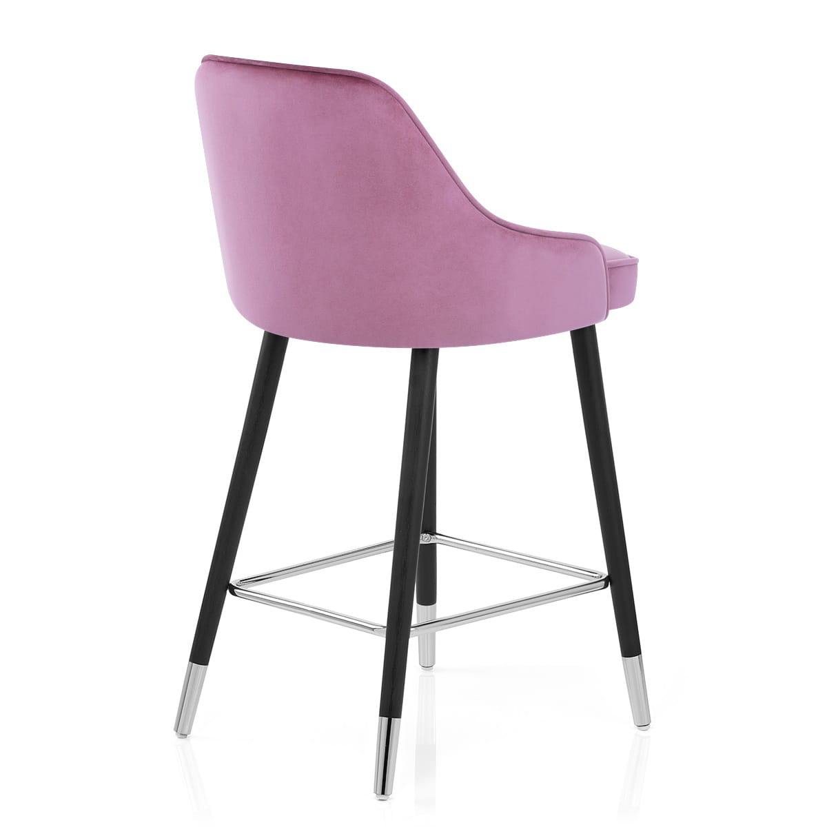 Taburete Terciopelo Madera - Glam Violeta
