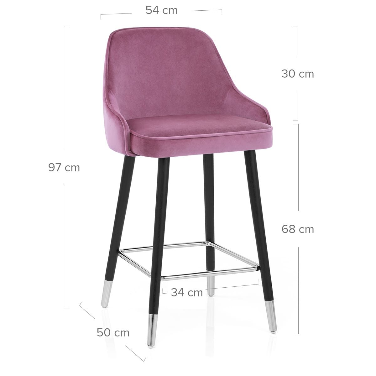 Taburete Terciopelo Madera - Glam Violeta