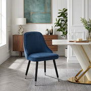 Silla Terciopelo Madera - Glam Azul