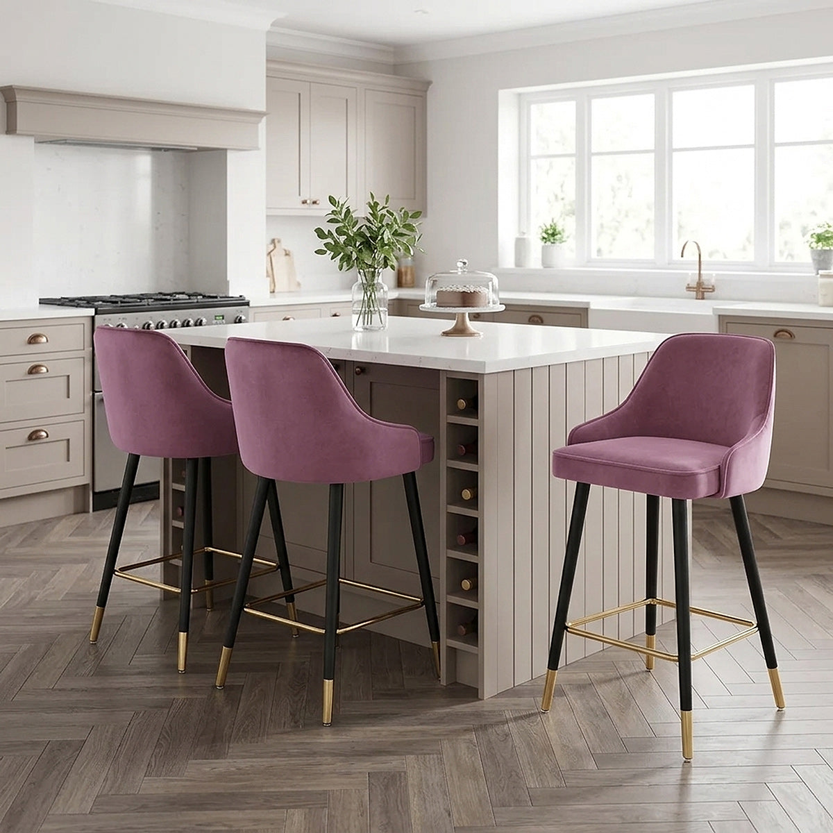 Taburete Terciopelo - Glam Morado