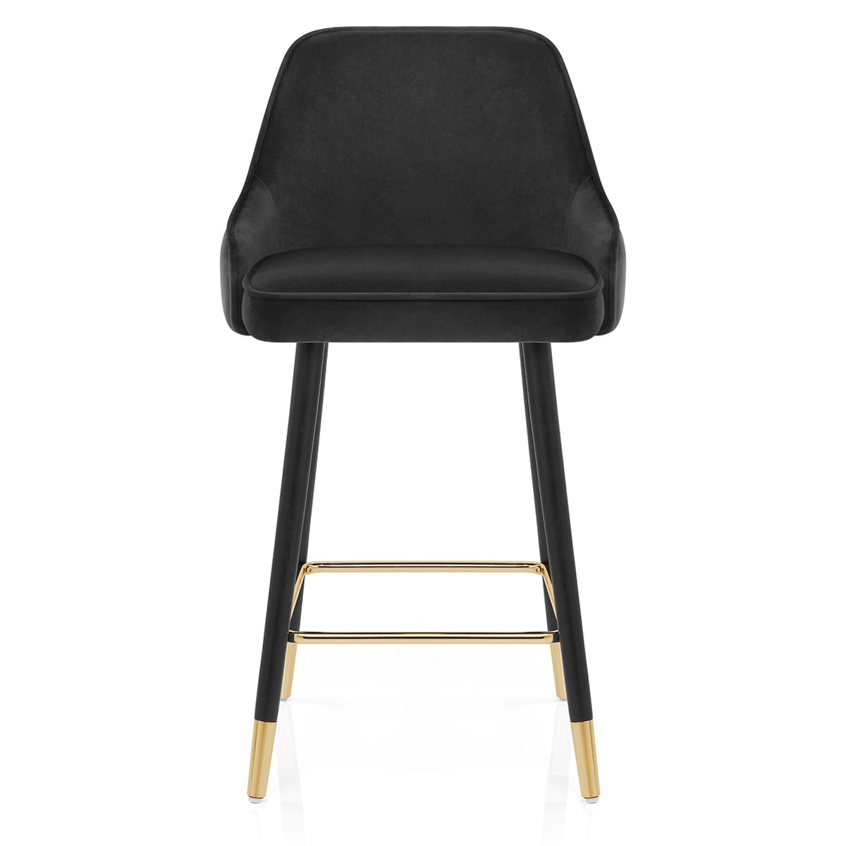 Taburete Terciopelo Dorado - Glam Negro