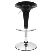 Taburete Plástico Cromo - Gloss Coco Negro