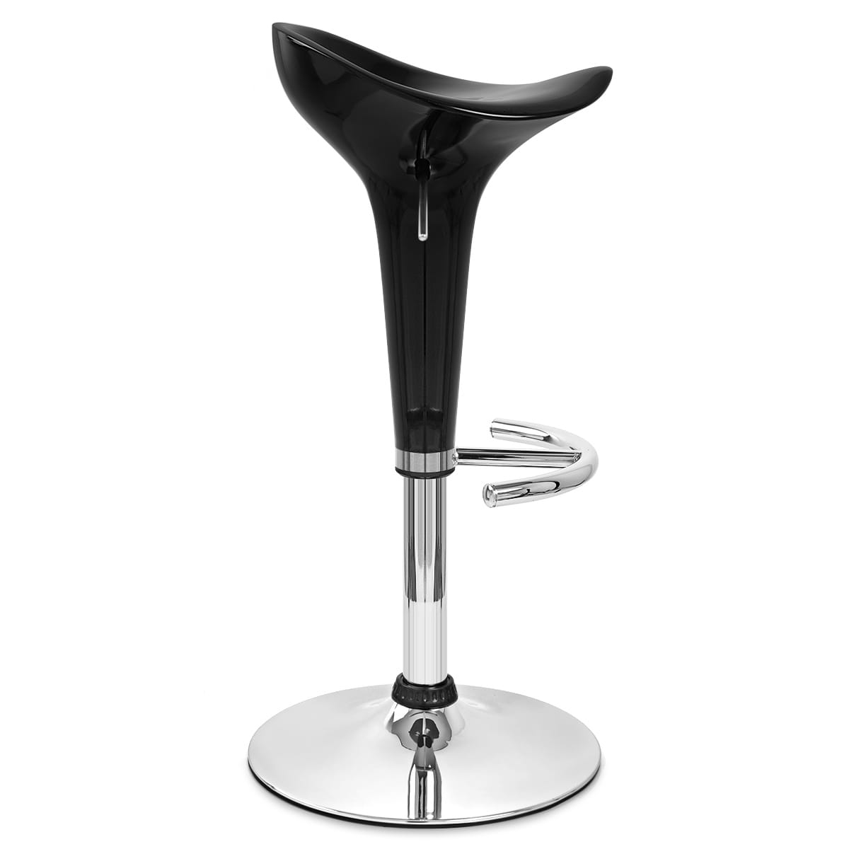 Taburete Plástico Cromo - Gloss Coco Negro