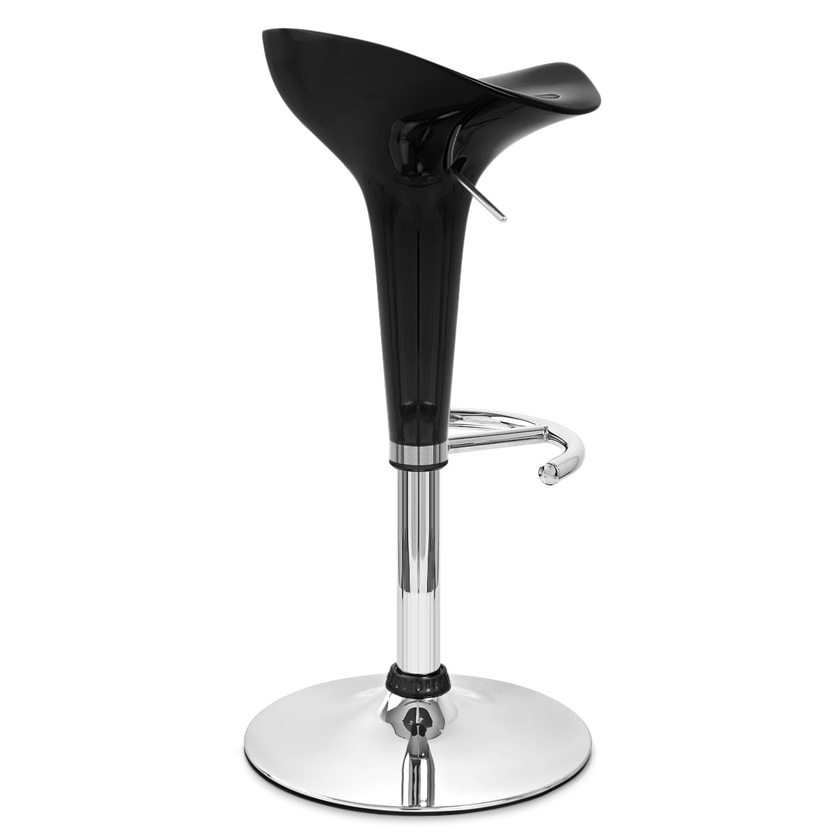 Taburete Plástico Cromo - Gloss Coco Negro