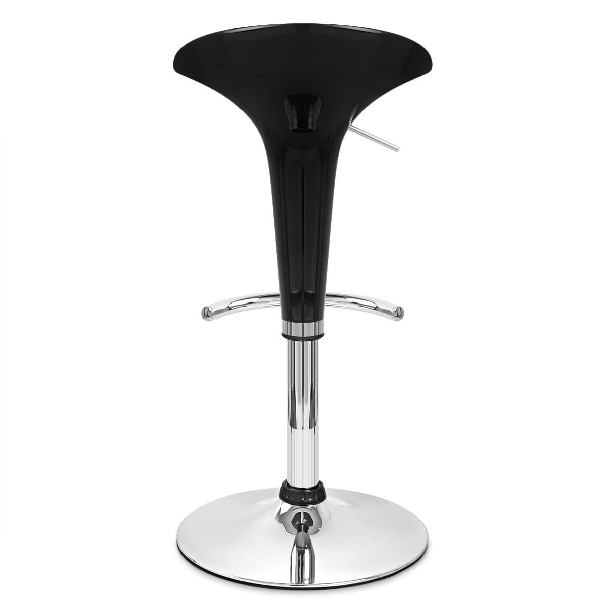 Taburete Plástico Cromo - Gloss Coco Negro