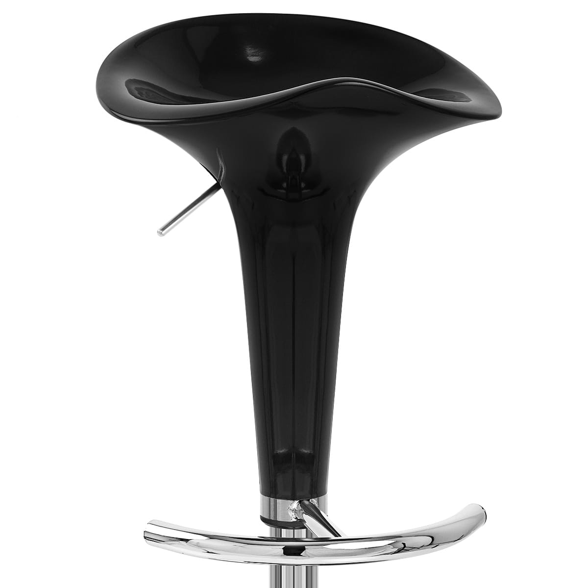 Taburete Plástico Cromo - Gloss Coco Negro