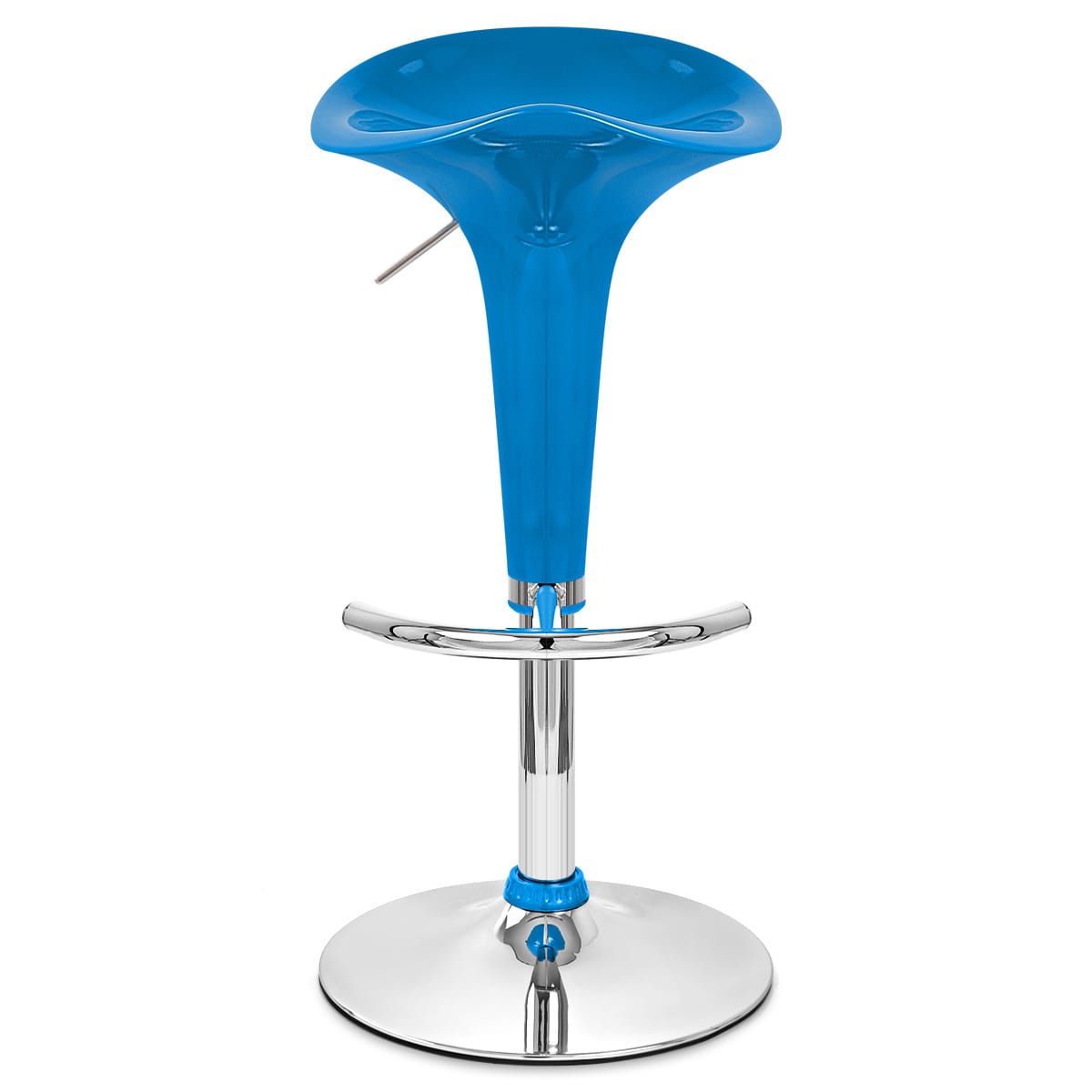 Taburete Plástico Cromo - Gloss Coco Azul