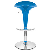 Taburete Plástico Cromo - Gloss Coco Azul