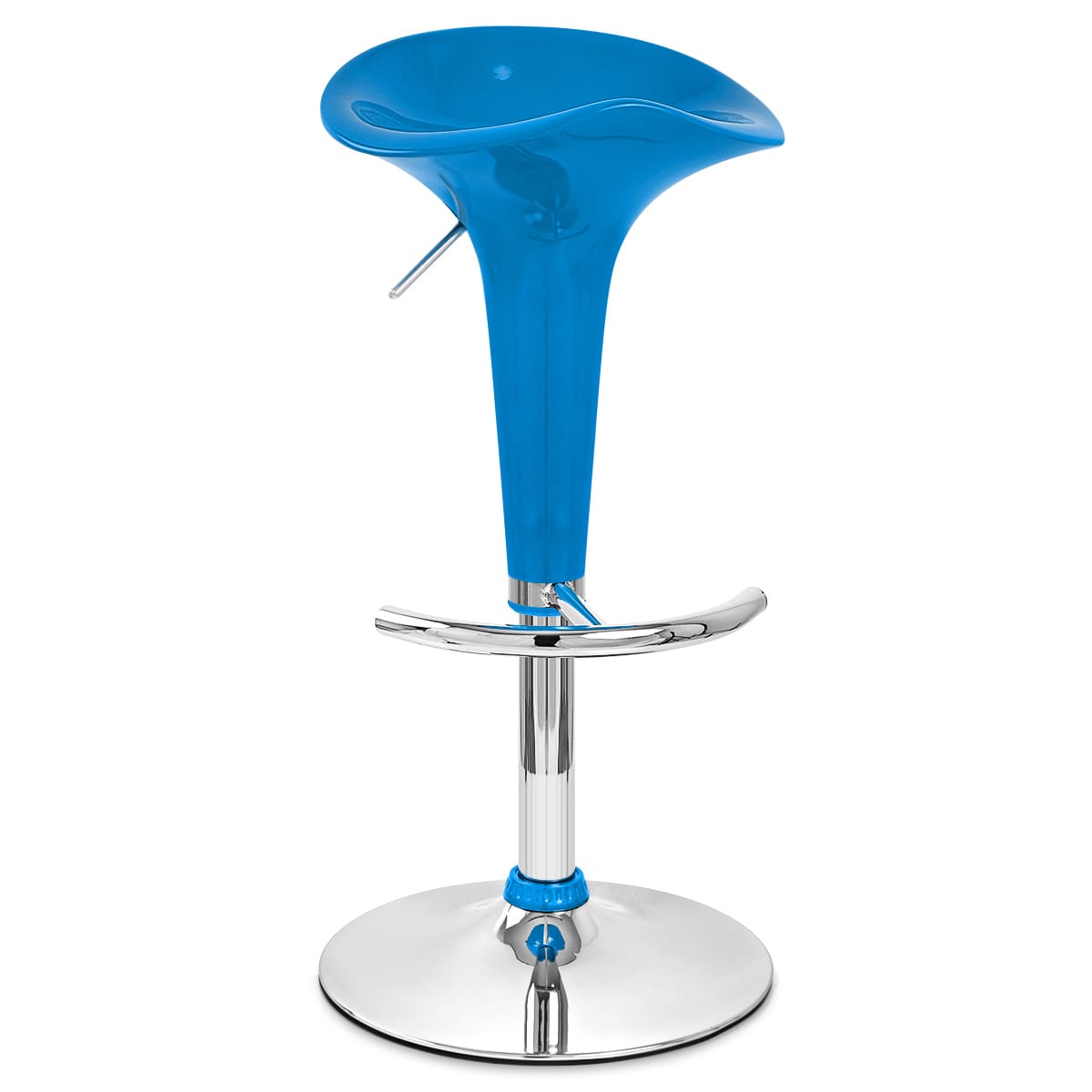 Taburete Plástico Cromo - Gloss Coco Azul