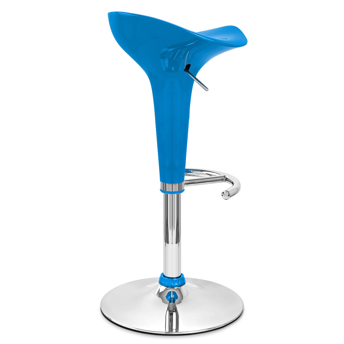 Taburete Plástico Cromo - Gloss Coco Azul