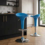 Taburete Plástico Cromo - Gloss Coco Azul