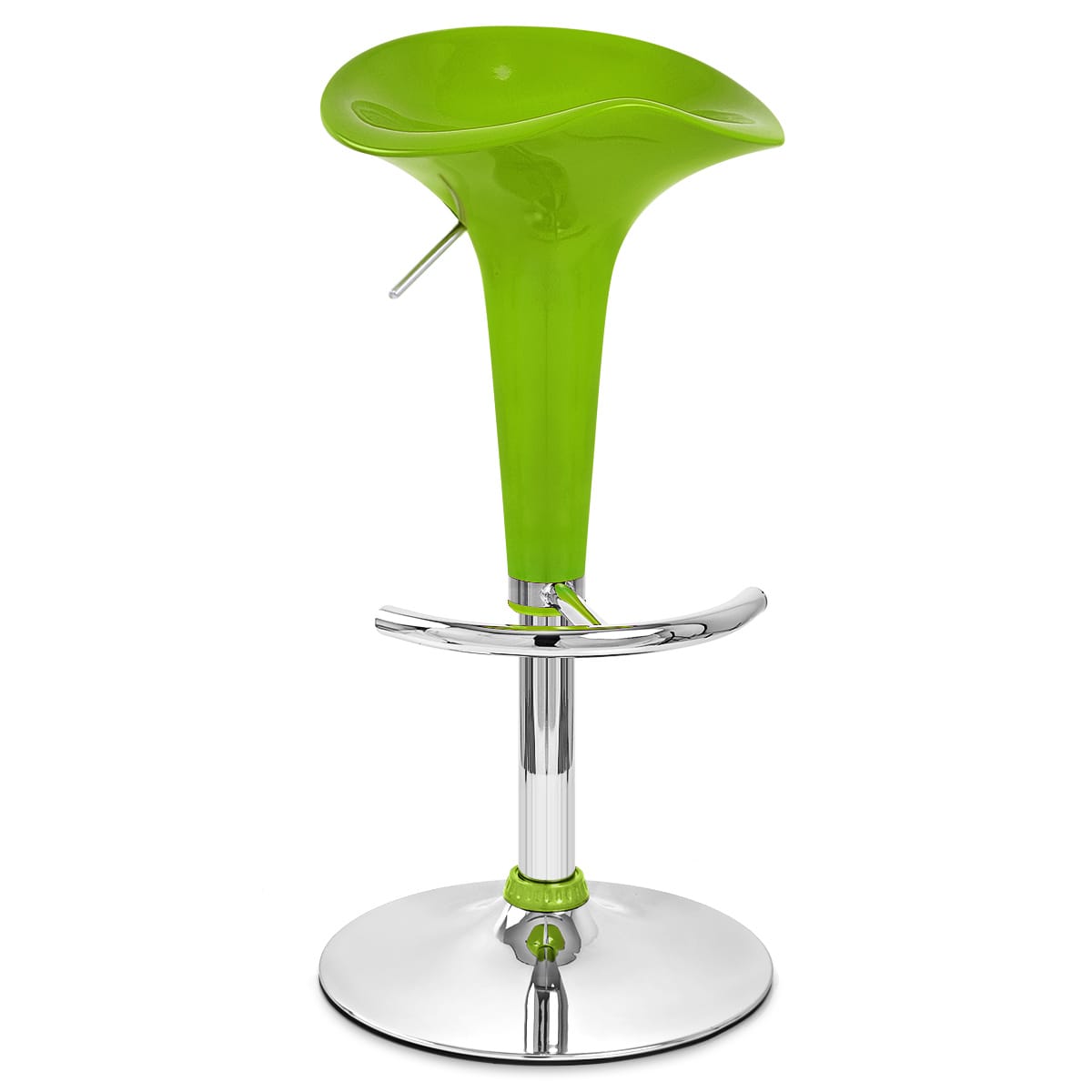 Taburete Plástico Cromo - Gloss Coco Verde