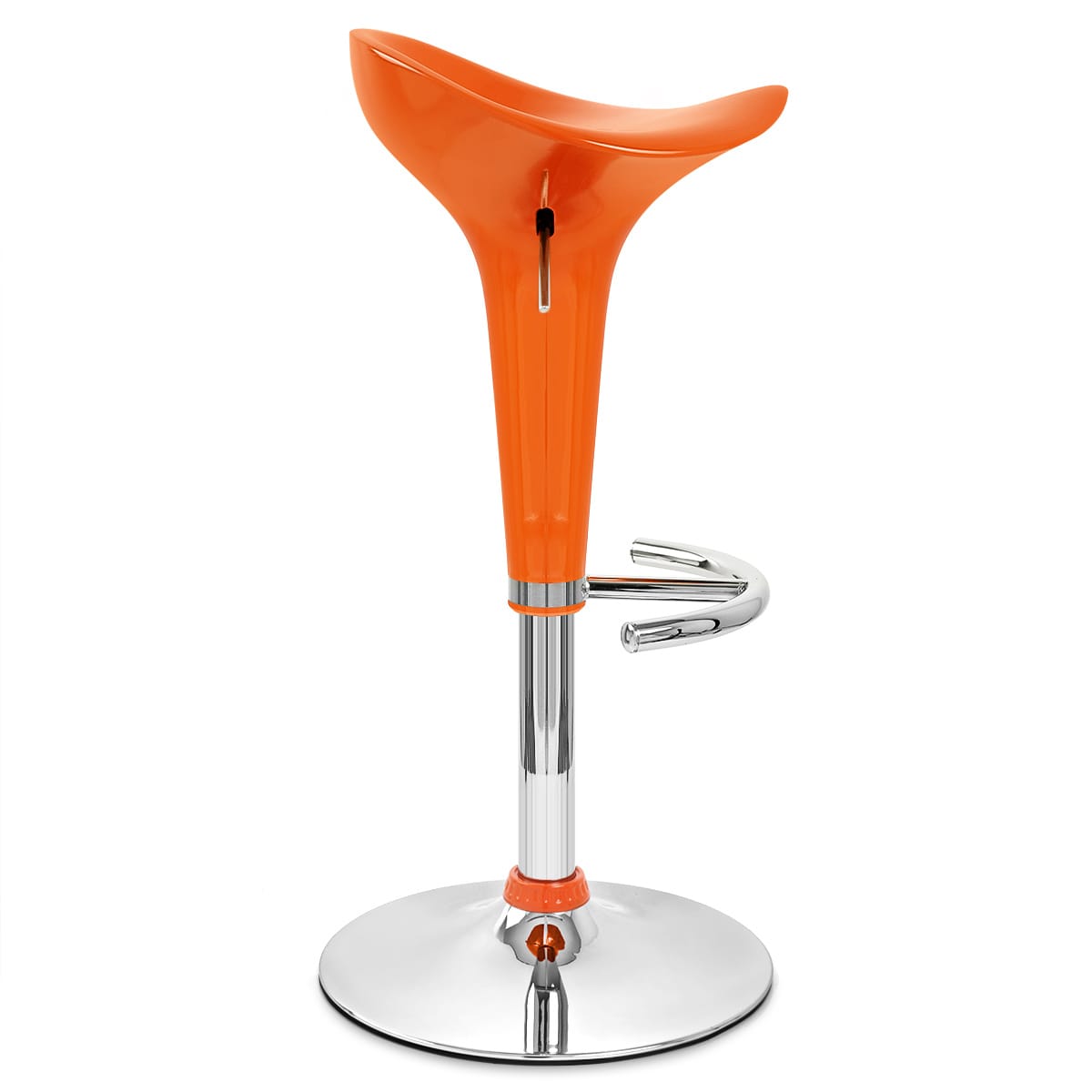 Taburete Plástico Cromo - Gloss Coco Naranja