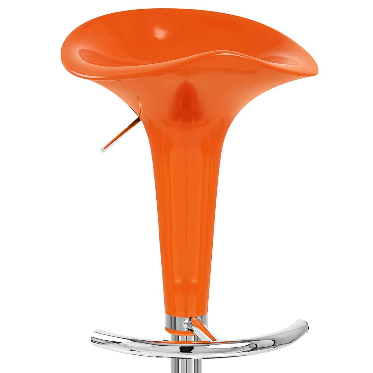 Taburete Plástico Cromo - Gloss Coco Naranja