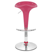 Taburete Plástico Cromo - Gloss Coco Rosa