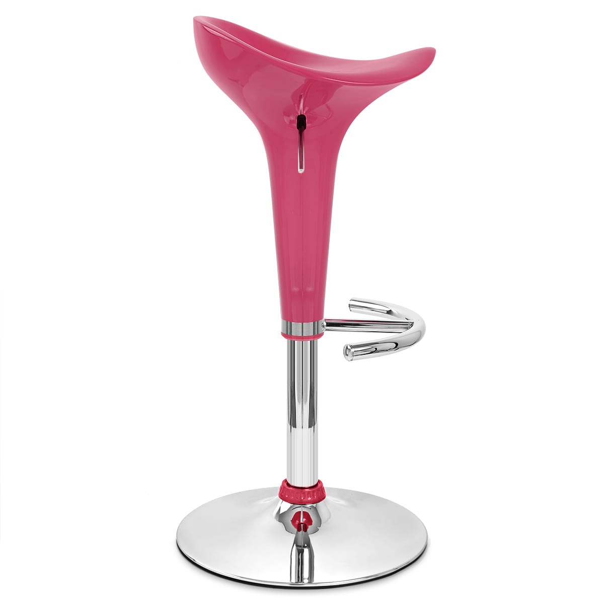 Taburete Plástico Cromo - Gloss Coco Rosa