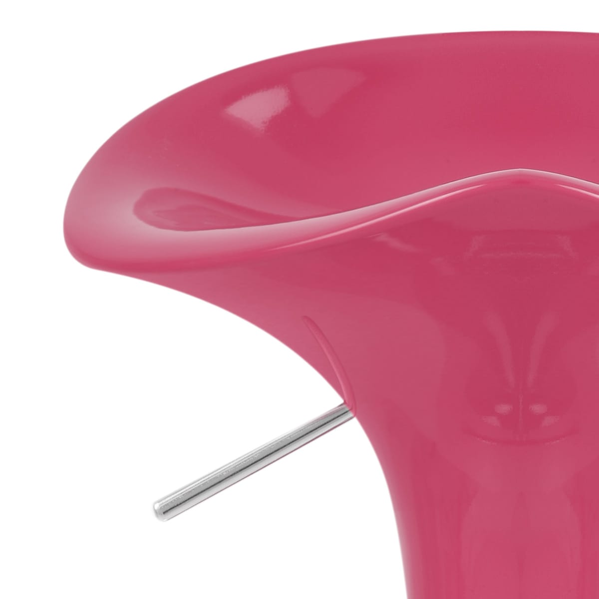 Taburete Plástico Cromo - Gloss Coco Rosa