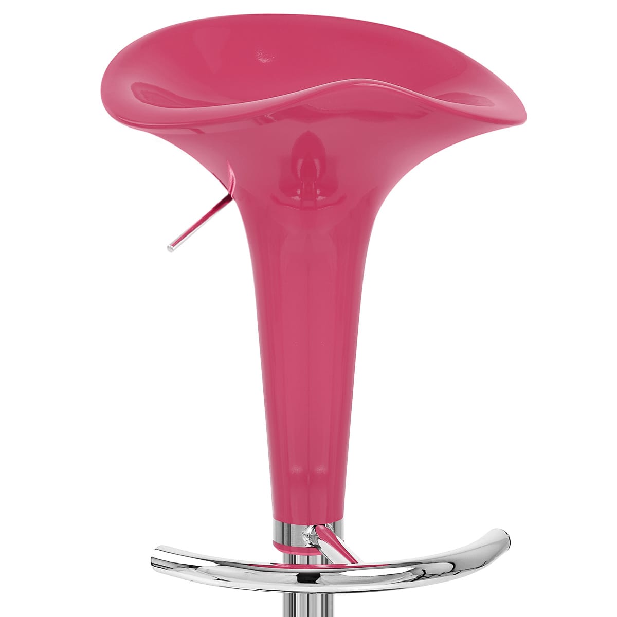 Taburete Plástico Cromo - Gloss Coco Rosa