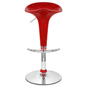 Taburete Plástico Cromo - Gloss Coco Rojo