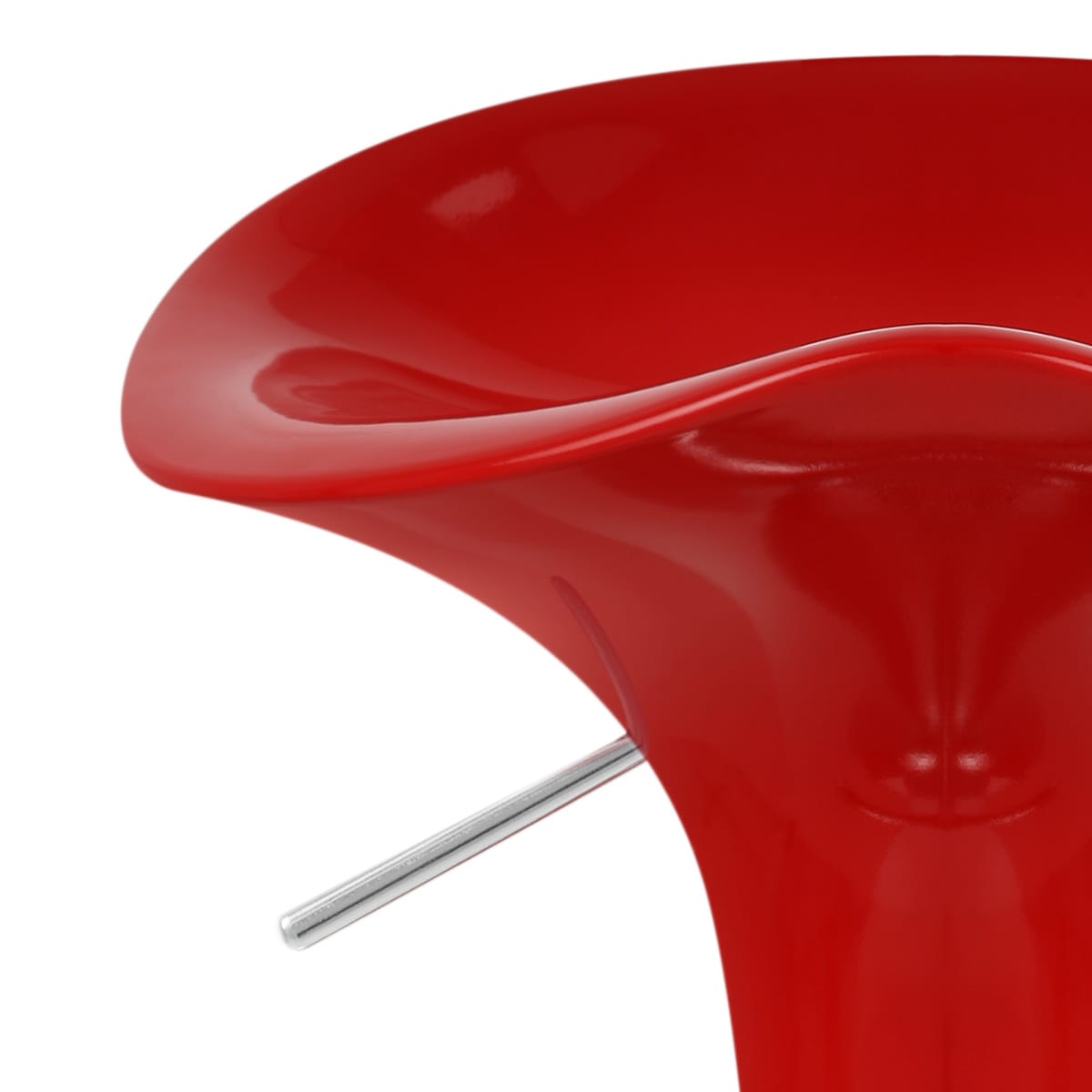 Taburete Plástico Cromo - Gloss Coco Rojo