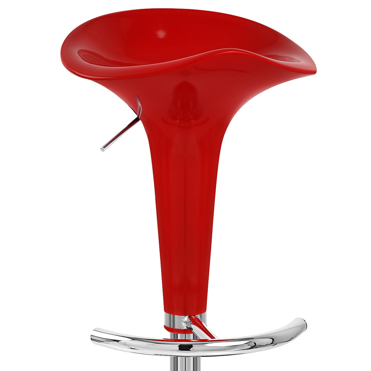 Taburete Plástico Cromo - Gloss Coco Rojo