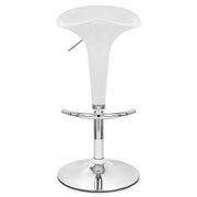 Taburete Plástico Cromo - Gloss Coco Blanco