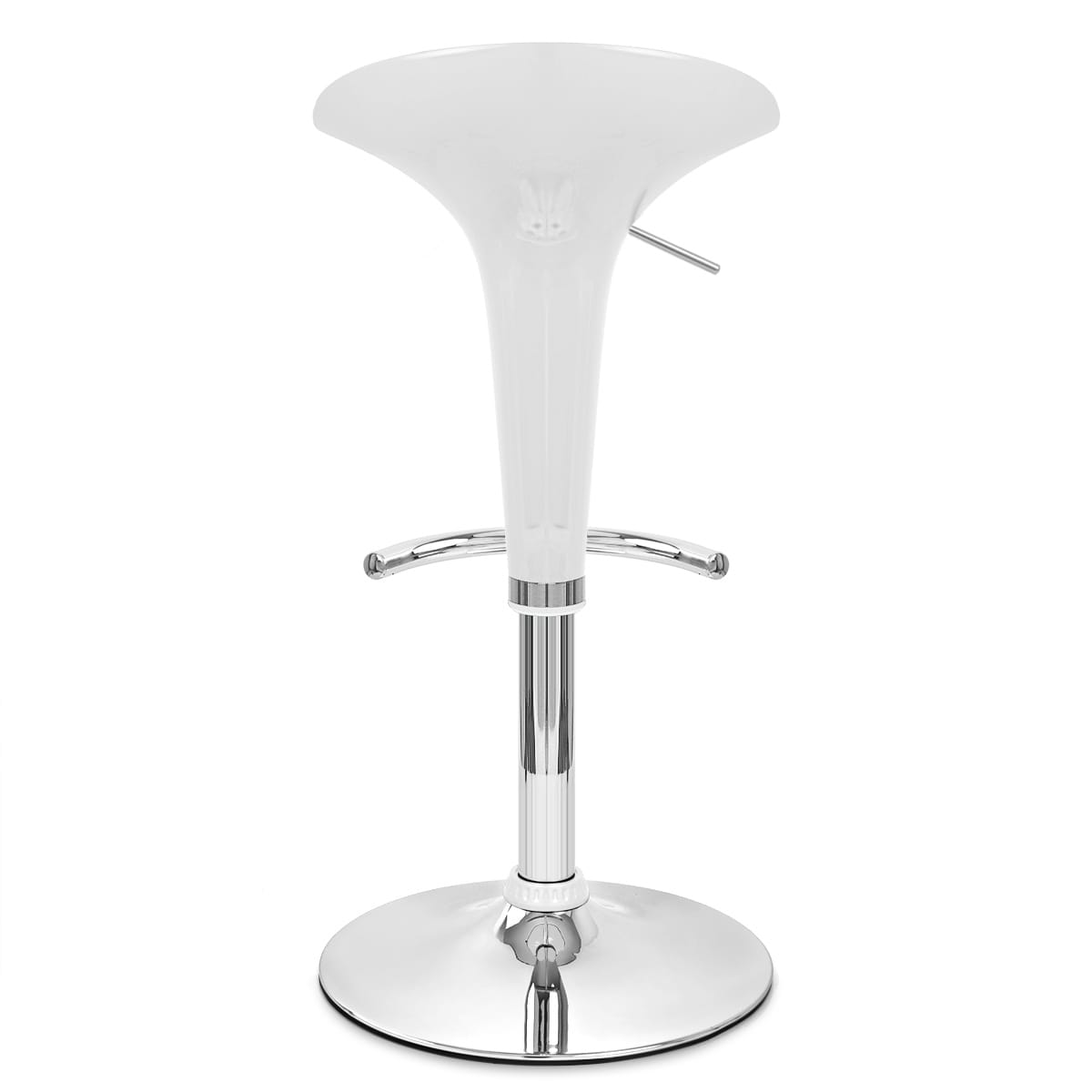 Taburete Plástico Cromo - Gloss Coco Blanco