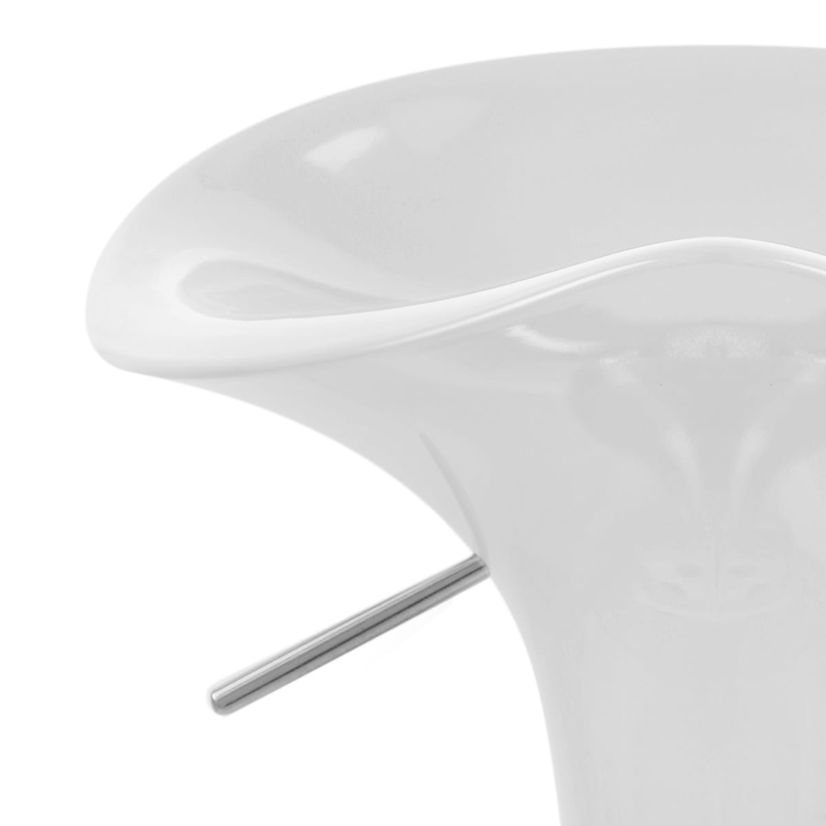 Taburete Plástico Cromo - Gloss Coco Blanco