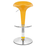 Taburete Plástico Cromo - Gloss Coco Amarillo