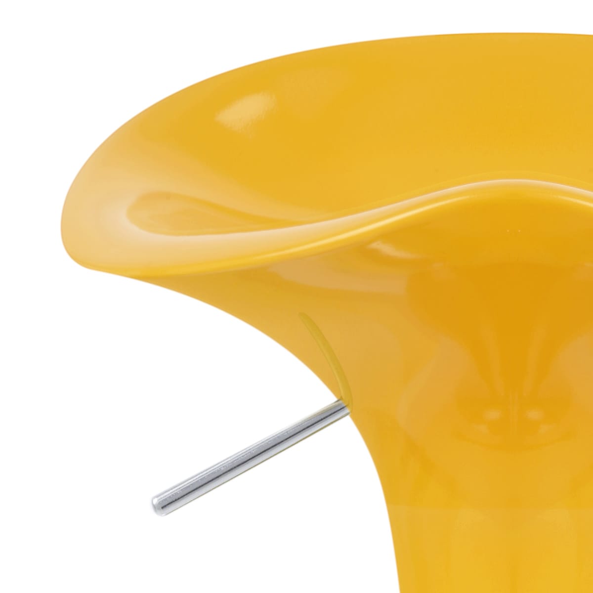 Taburete Plástico Cromo - Gloss Coco Amarillo