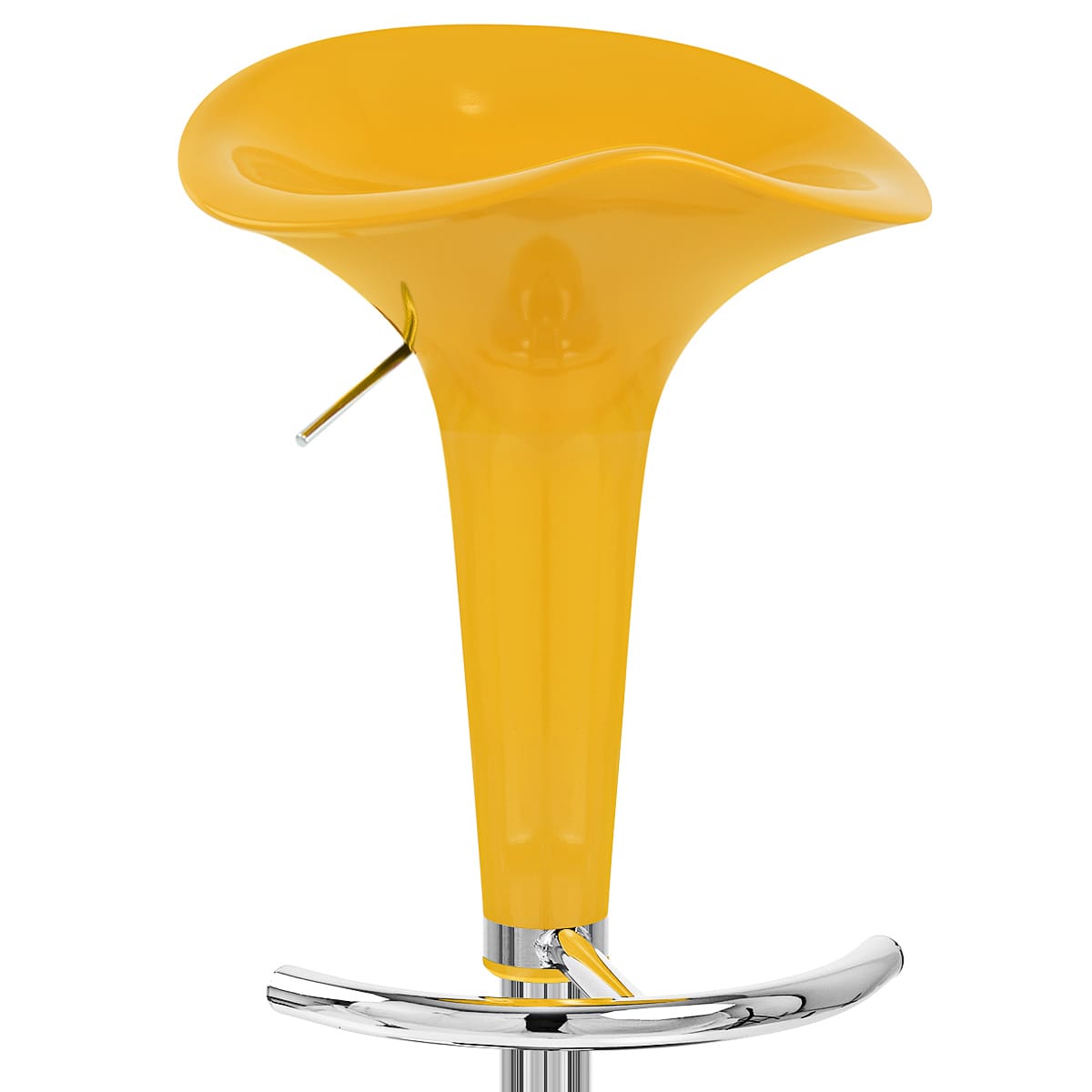 Taburete Plástico Cromo - Gloss Coco Amarillo