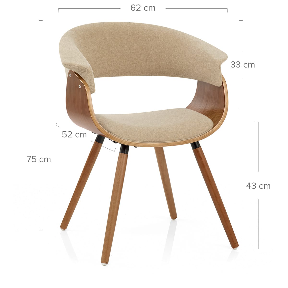 Silla Tela Madera - Grafton Crema
