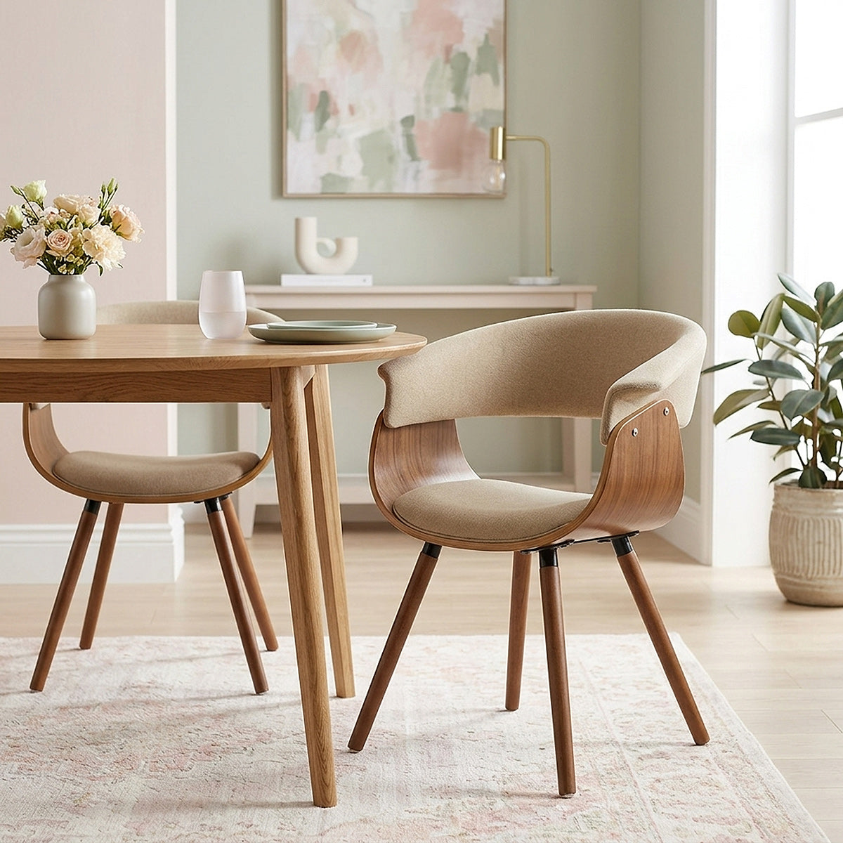 Silla Tela Madera - Grafton Crema