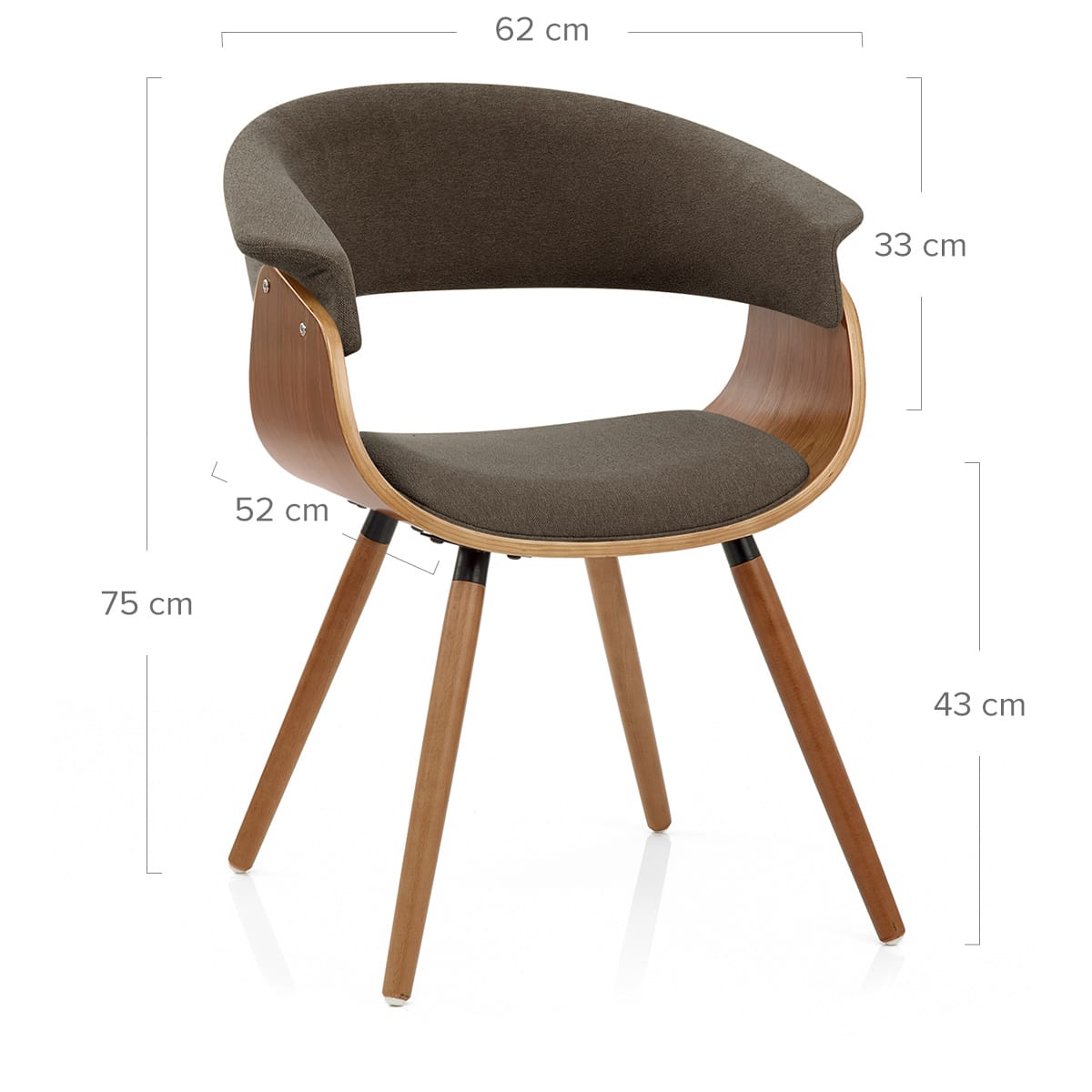 Silla Tela Madera - Grafton Marrón