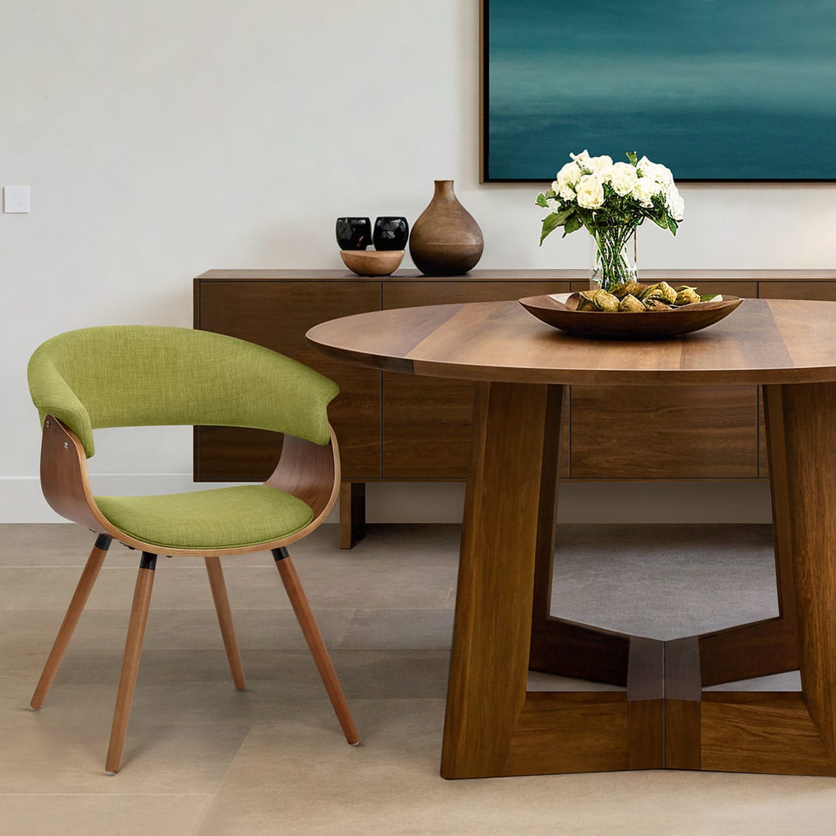 Silla Tela Madera - Grafton Verde