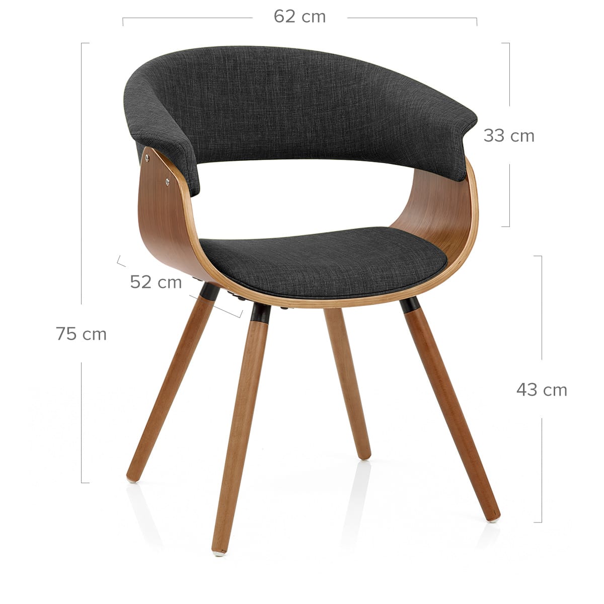 Silla Tela Madera - Grafton Gris