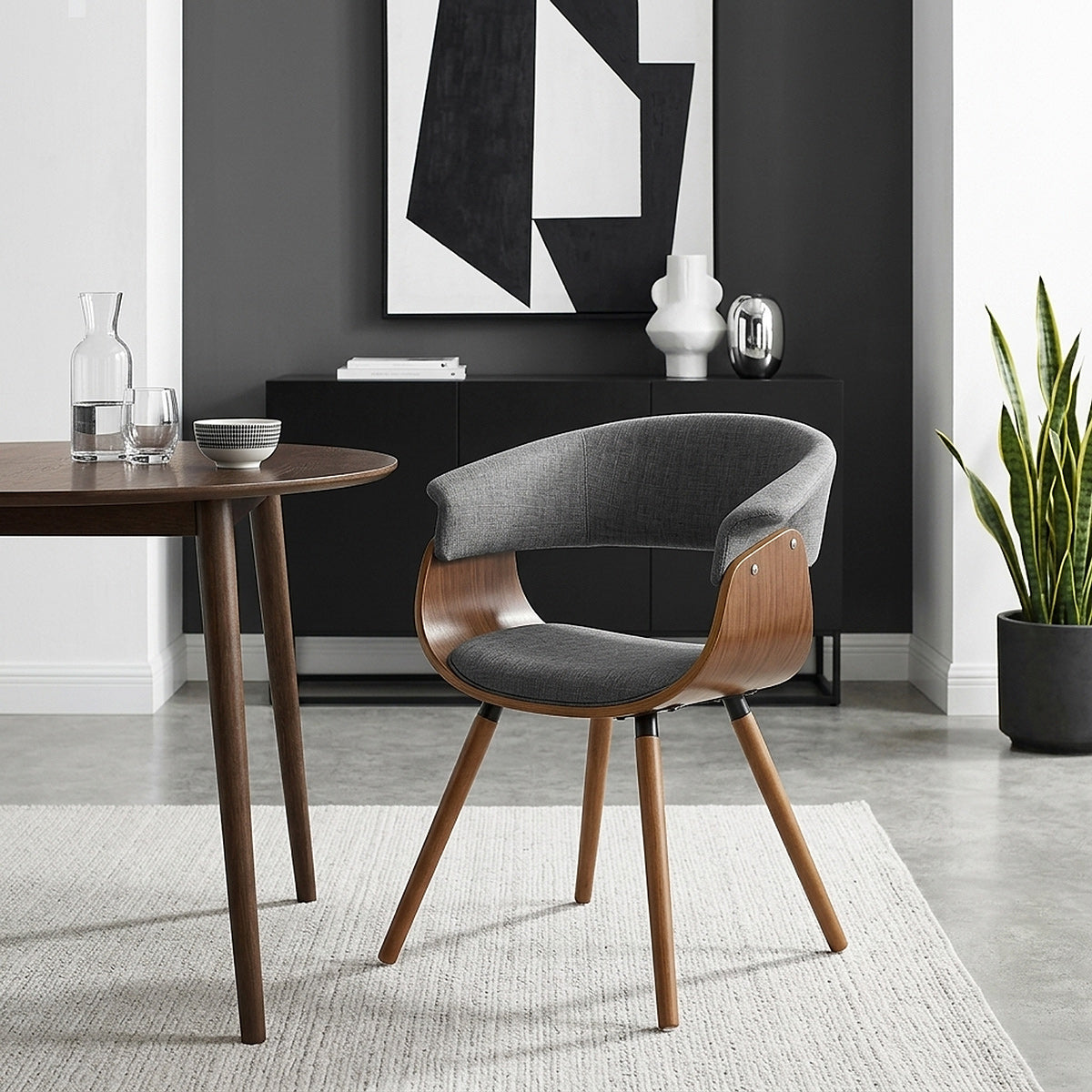 Silla Tela Madera - Grafton Gris