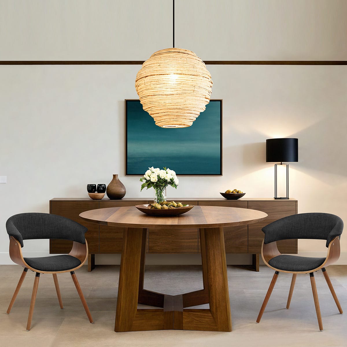 Silla Tela Madera - Grafton Gris