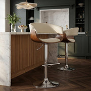 Taburete Polipiel Cromo - Grafton Crema
