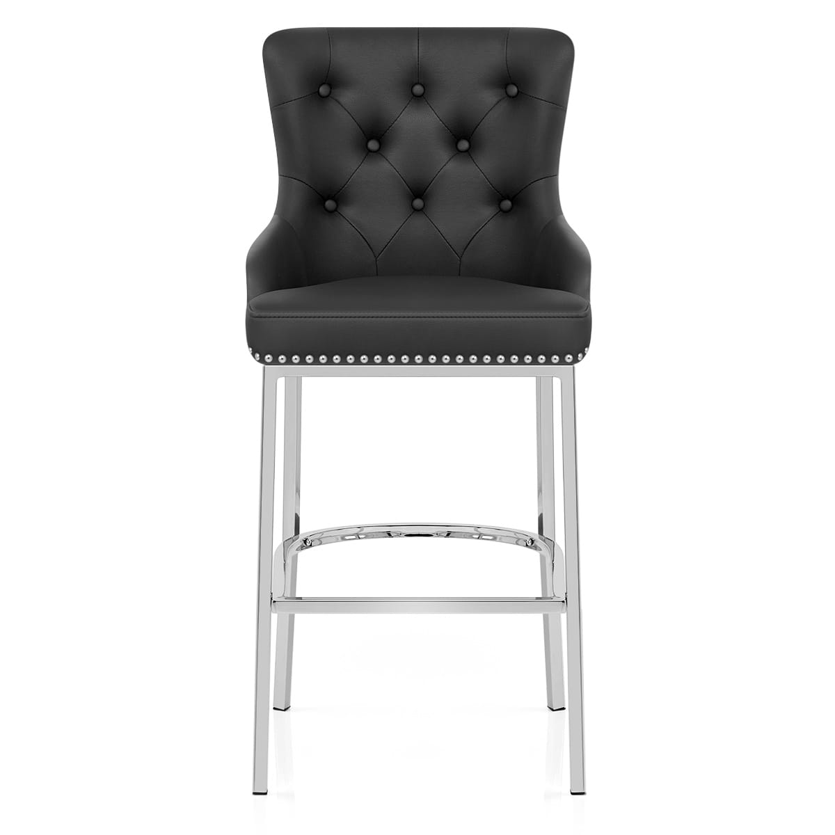 Taburete Polipiel Cromo - Grange Negro