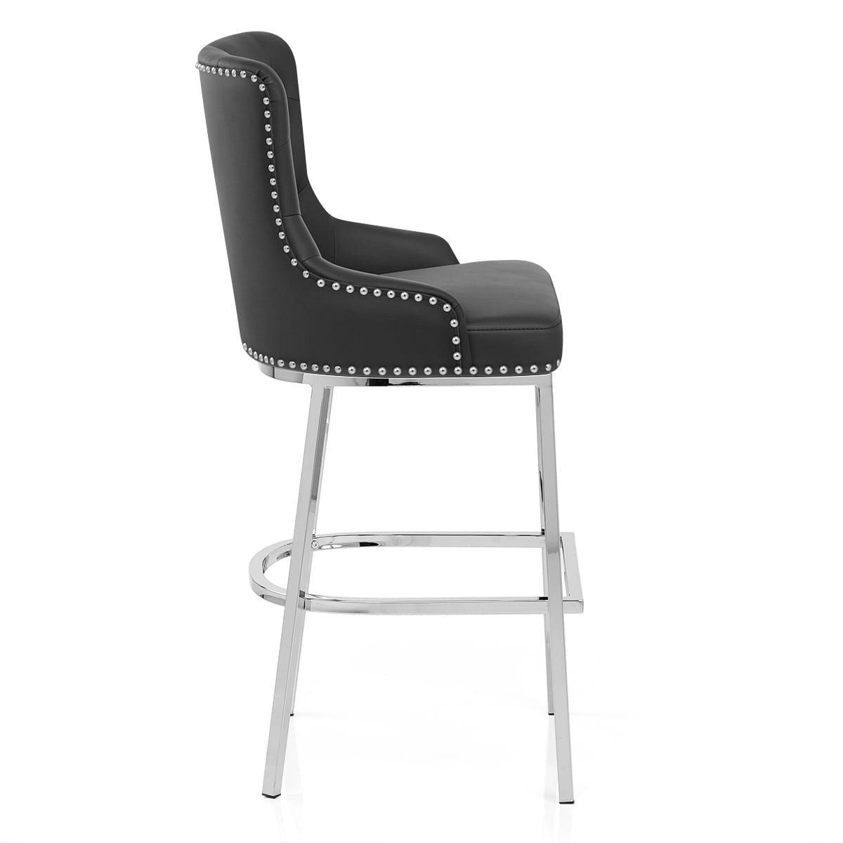 Taburete Polipiel Cromo - Grange Negro