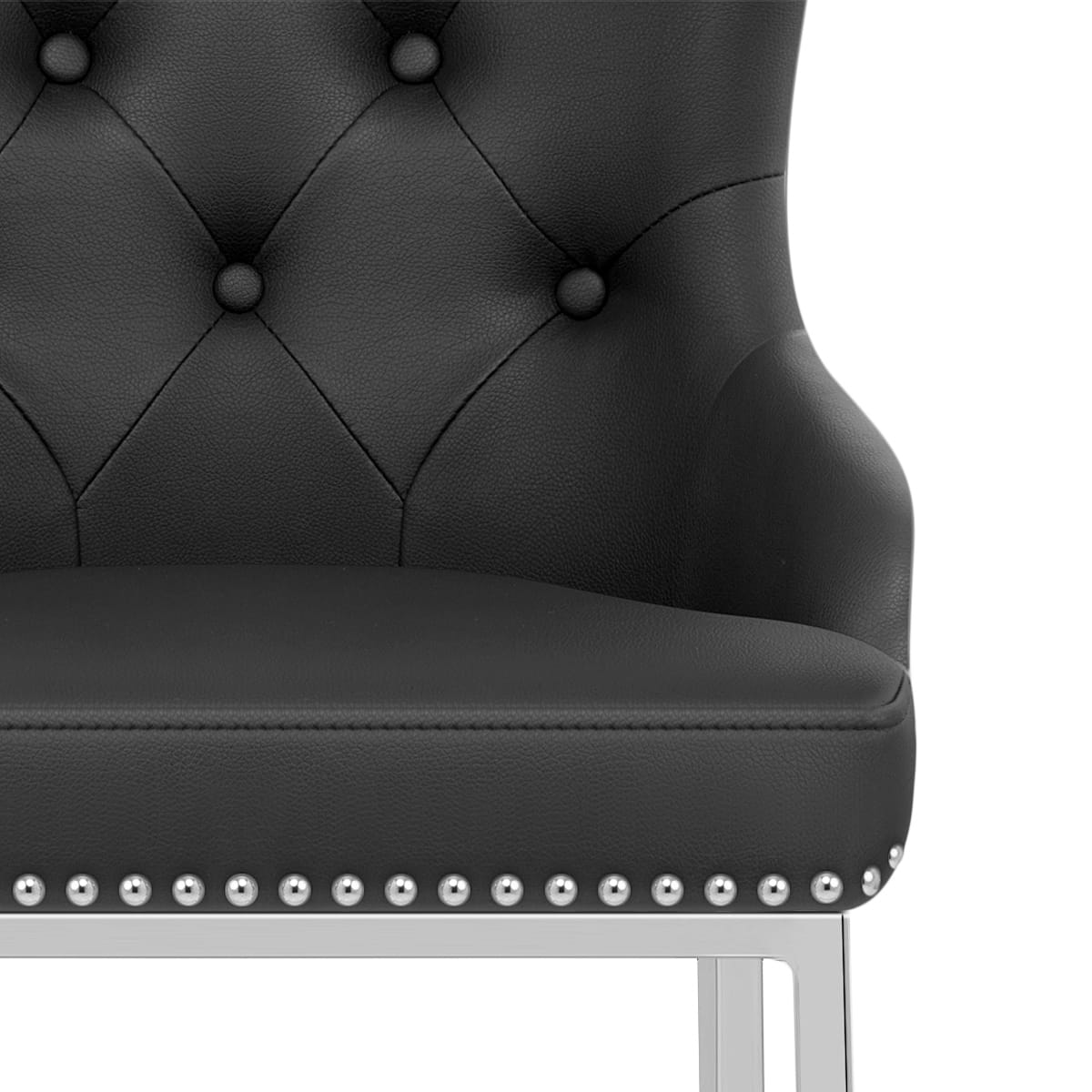 Taburete Polipiel Cromo - Grange Negro