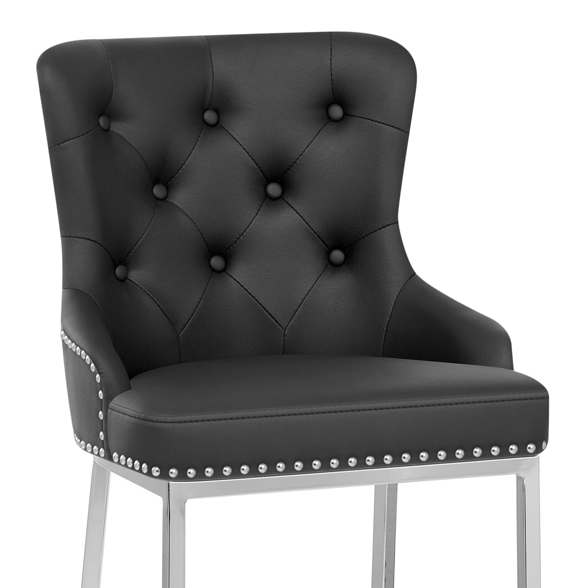 Taburete Polipiel Cromo - Grange Negro