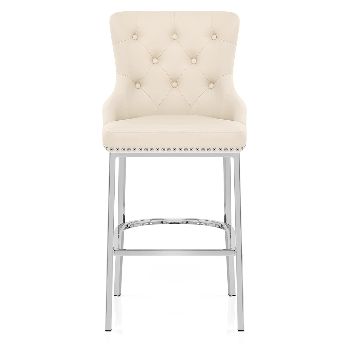 Taburete Polipiel Cromo - Grange Crema