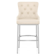 Taburete Polipiel Cromo - Grange Crema