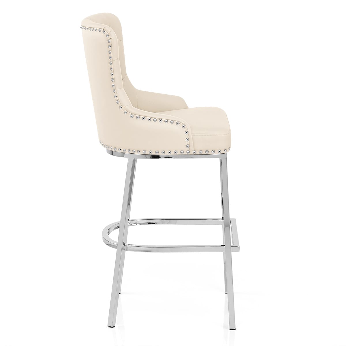 Taburete Polipiel Cromo - Grange Crema