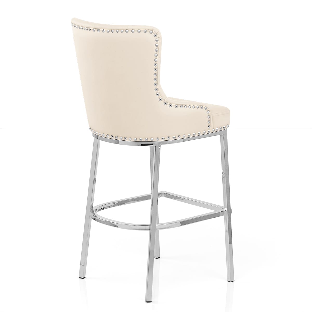 Taburete Polipiel Cromo - Grange Crema