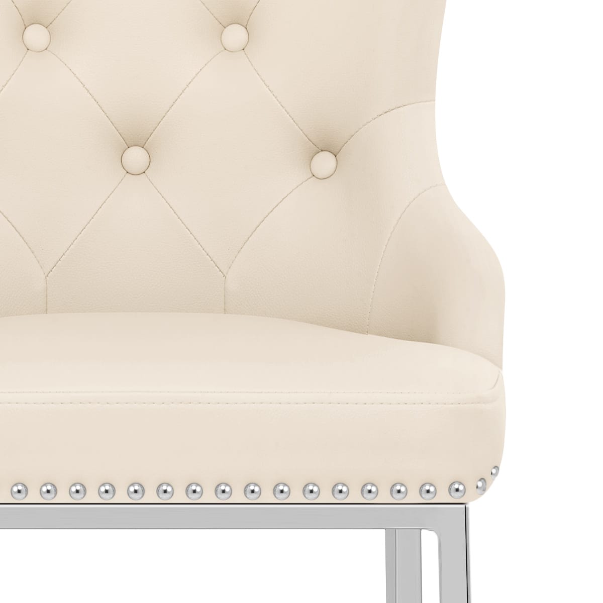 Taburete Polipiel Cromo - Grange Crema